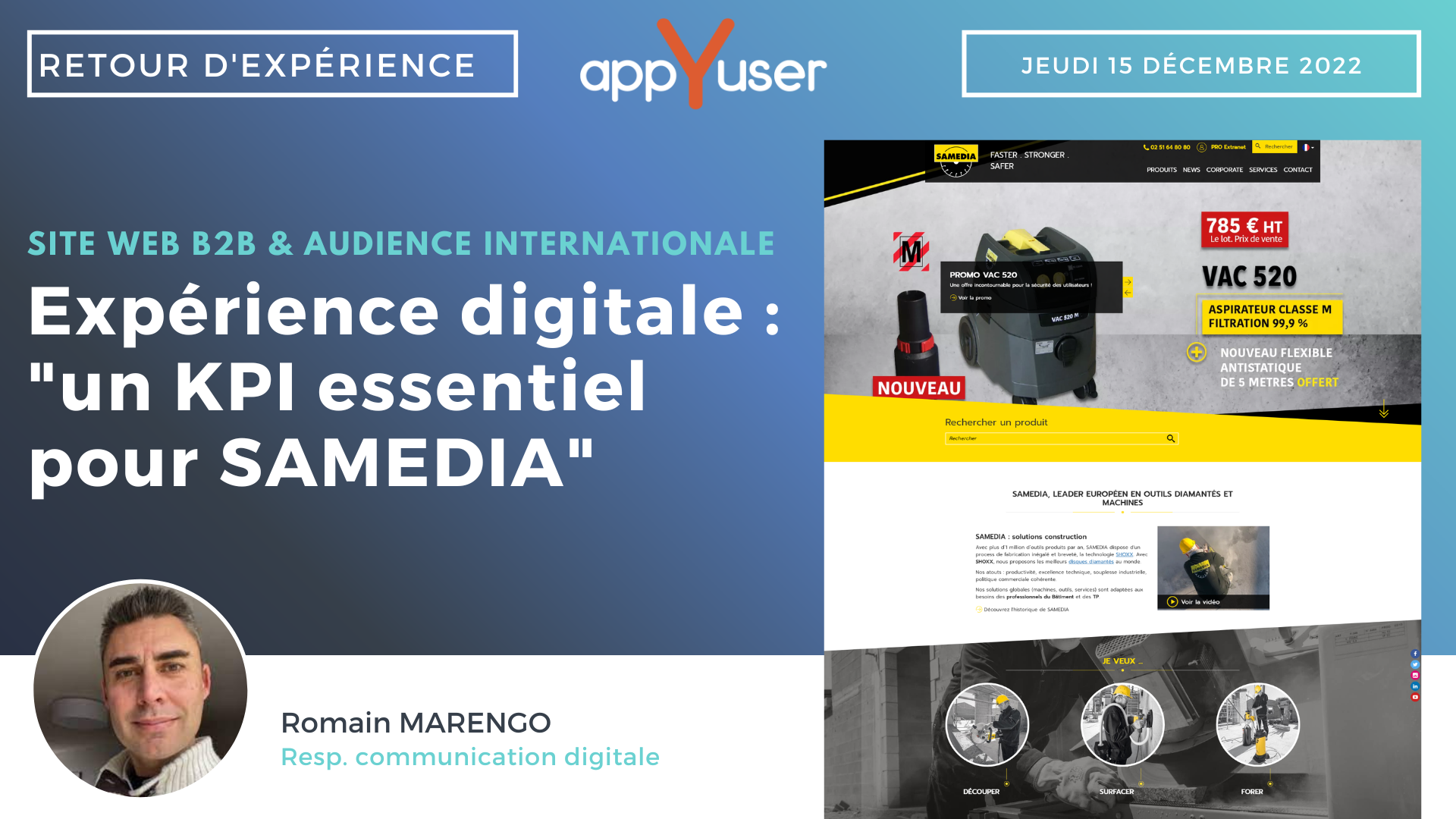 Monitoring de l'expérience digitale : Retour d'expérience SAMEDIA